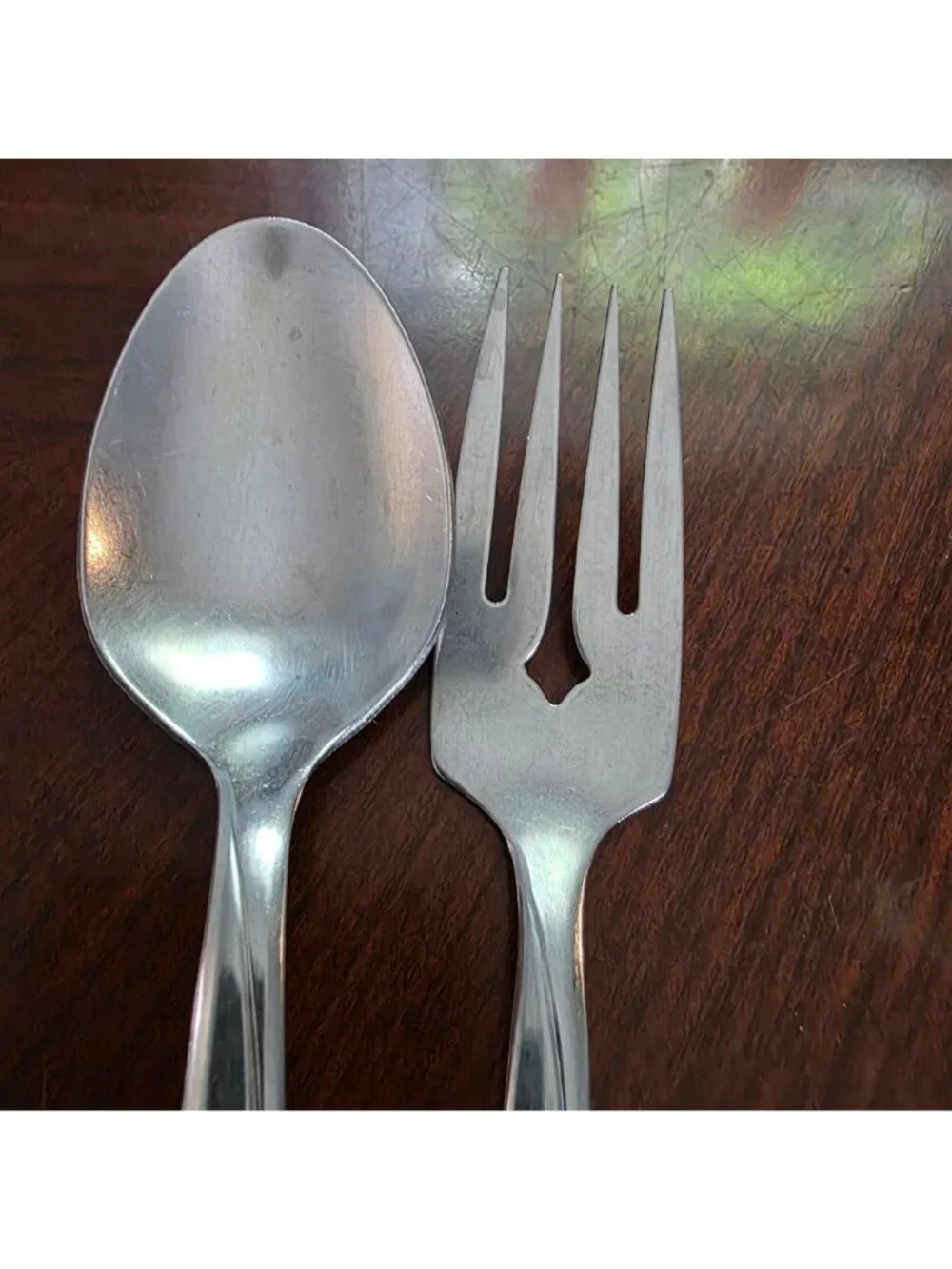 Oneida Custom Stainless Fork & Spoon Set With Rose Pattern